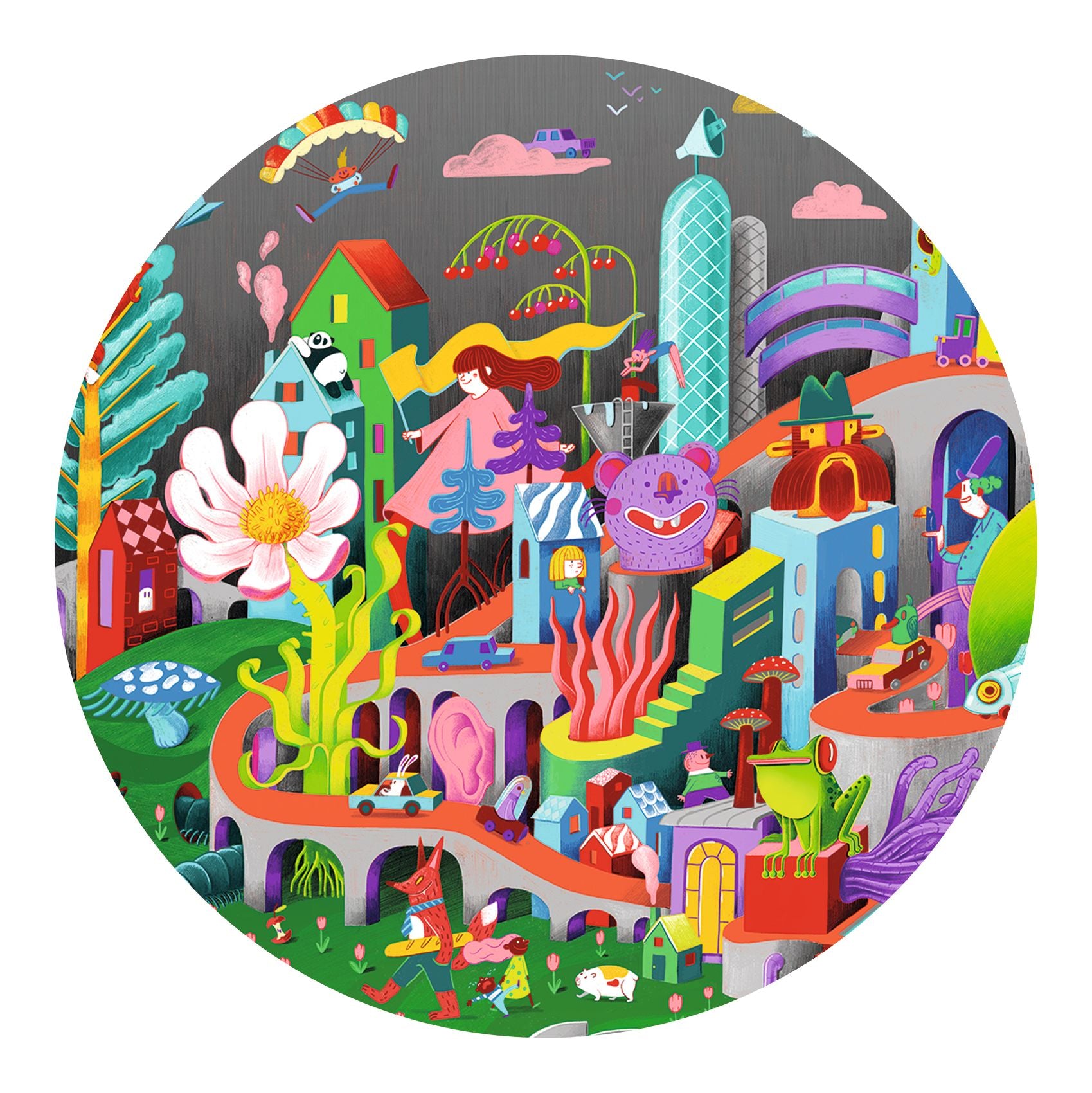 Djeco Crazy Town 200 Pcs Observation Puzzle