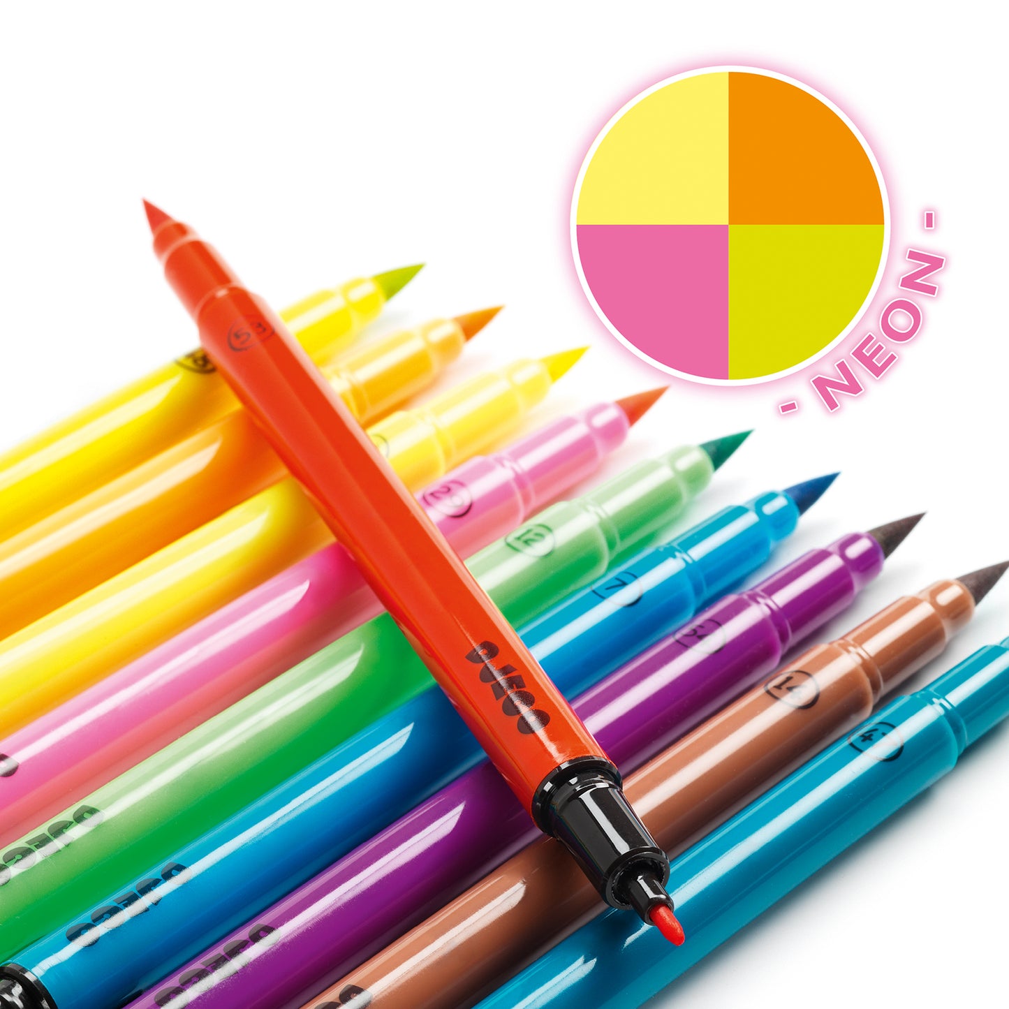 Djeco 10 Felt Brushes - Pop Colours