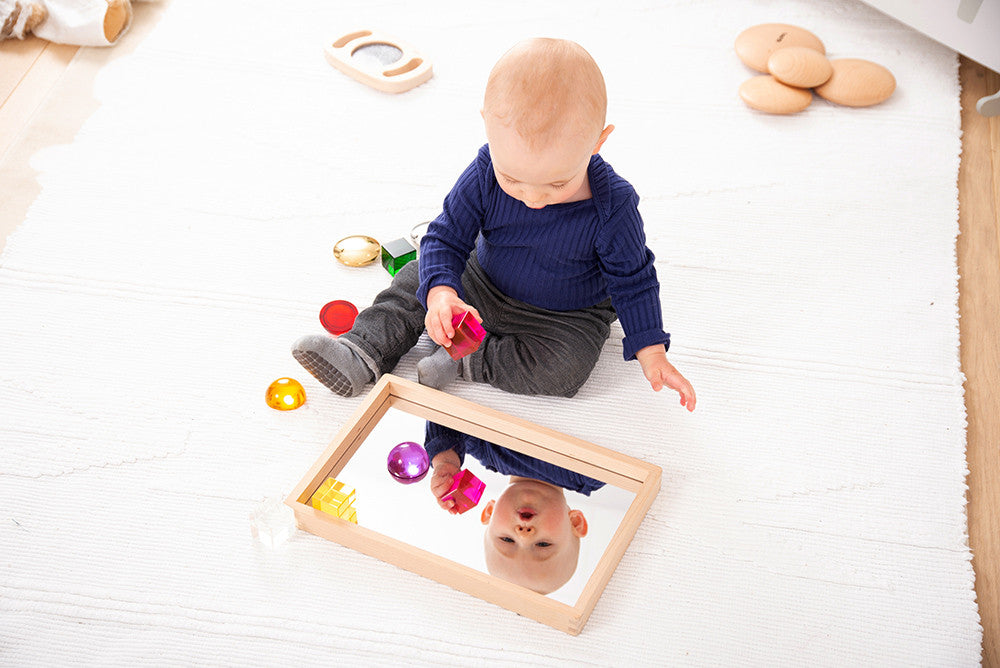 TickiT Small Wooden Mirror Tray