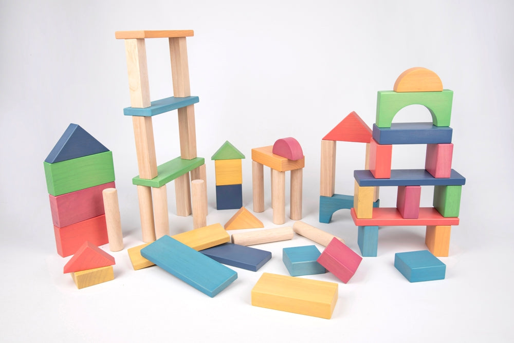 TickiT Rainbow Wooden Jumbo Block Set