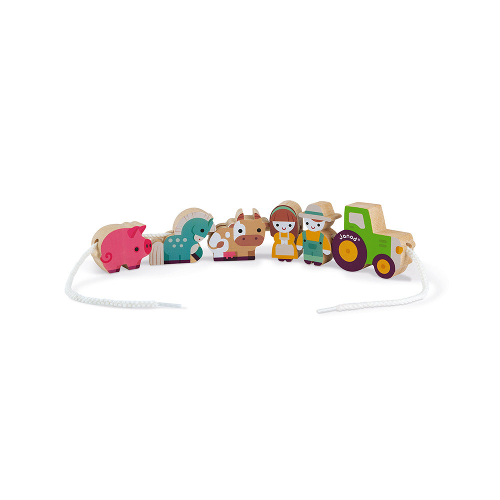 Janod Stringable Farm-Themed Beads