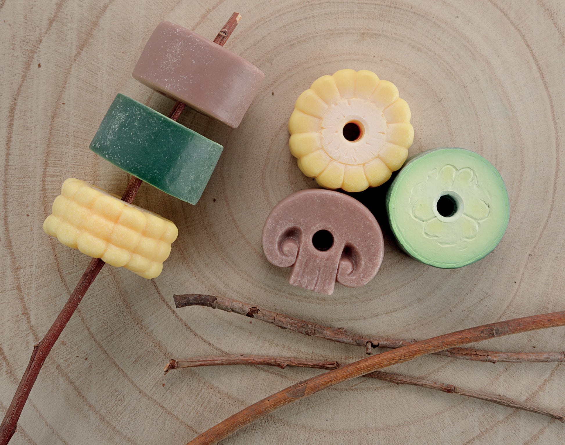 Yellow Door Sensory Play Stones – Threading Kebabs