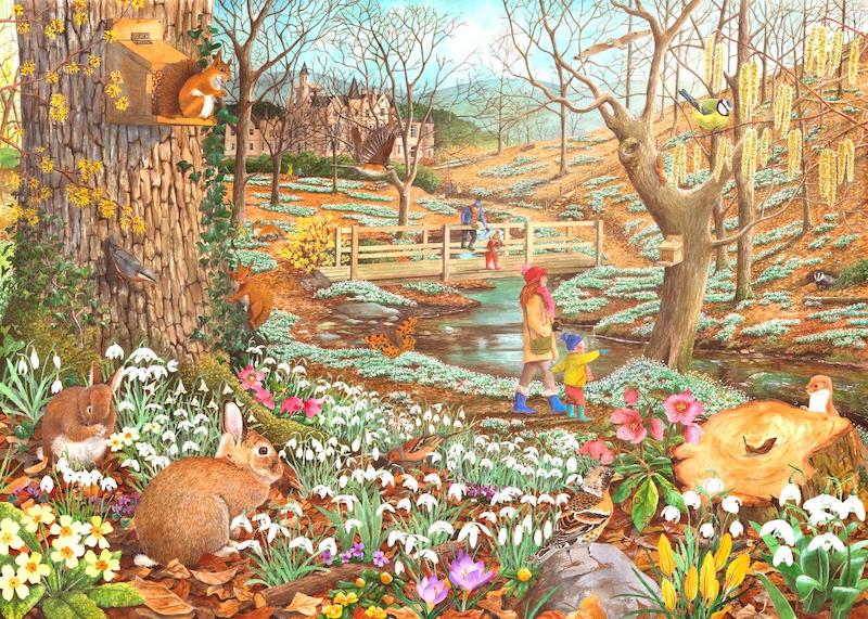 The House Of Puzzles Snowdrop Walk Big 500 Piece Jigsaw