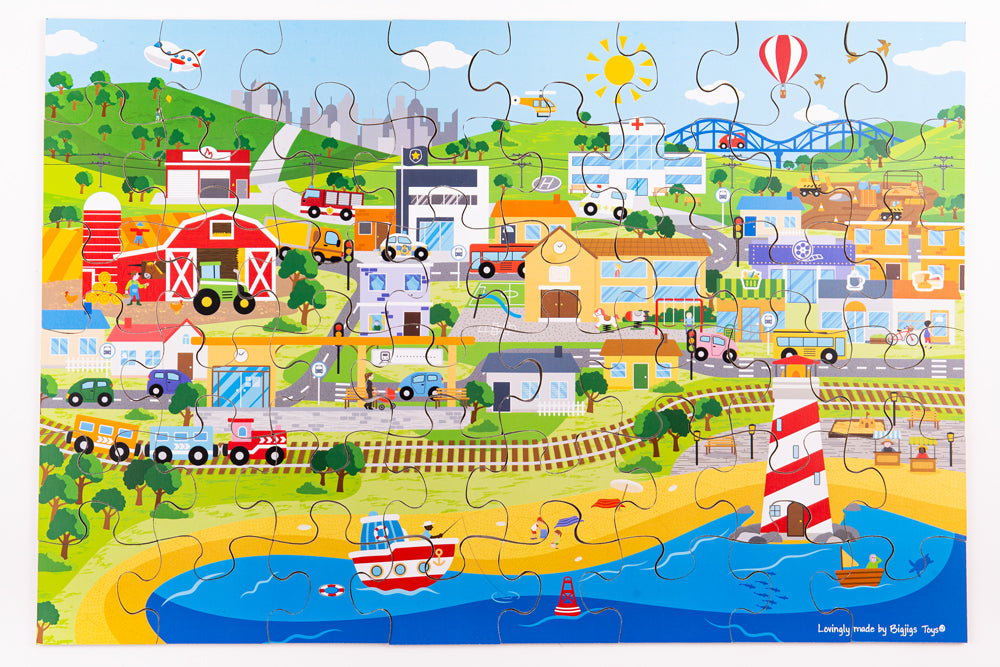 BigJigs Transport Town Floor Puzzle