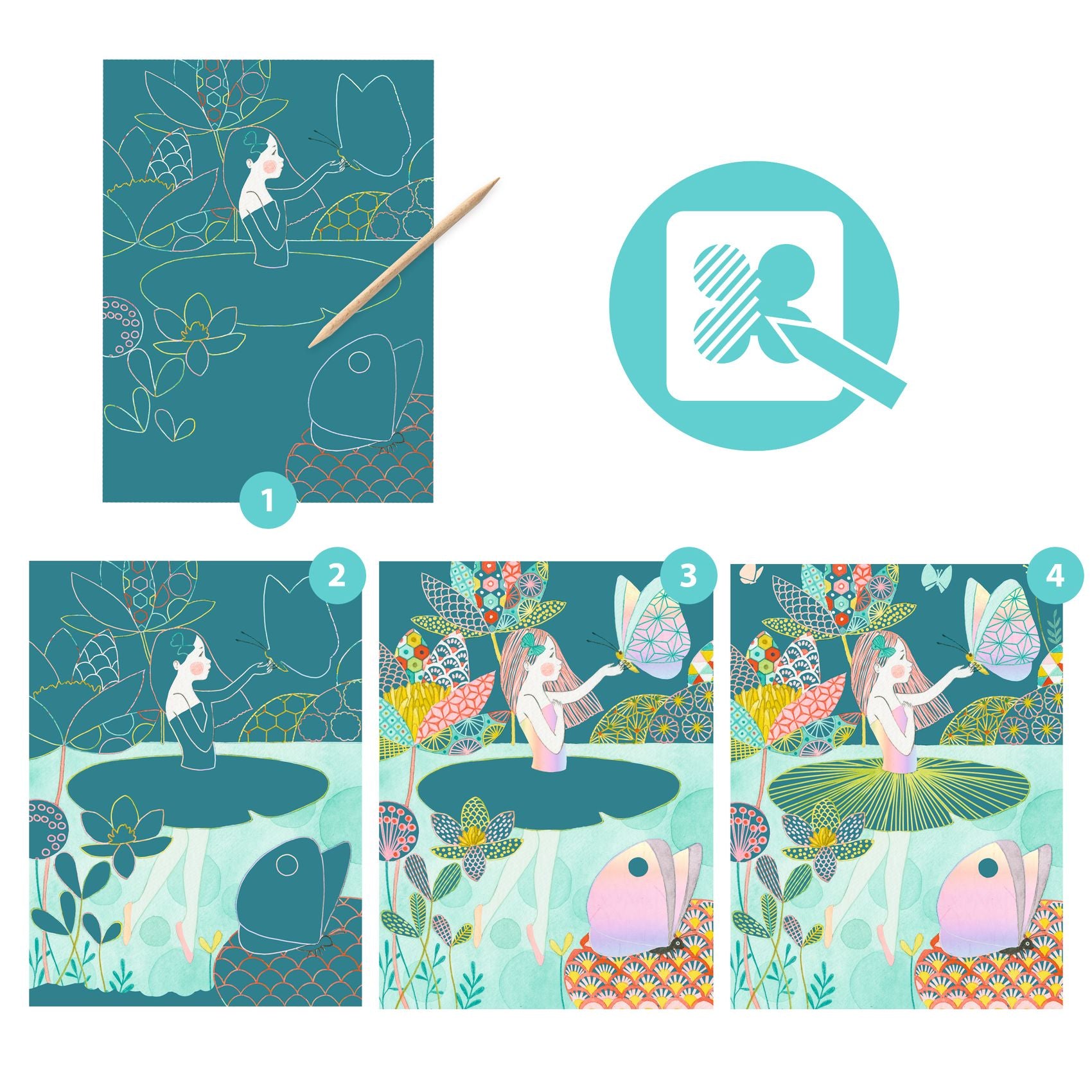 Djeco The Pond Scratch Cards
