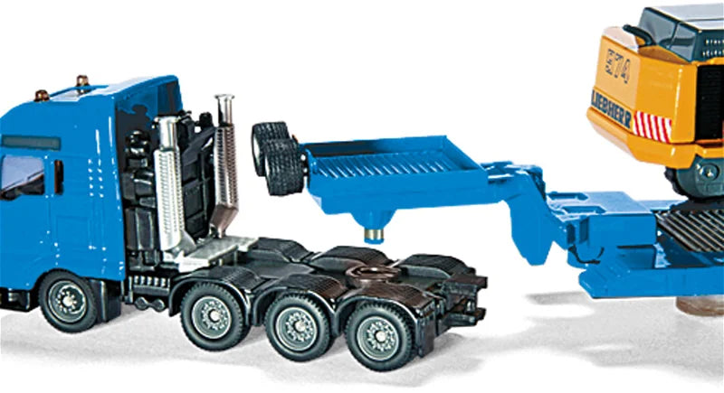 Siku 1:87 Flat-Bed Transporter W/Liebherr Excavator