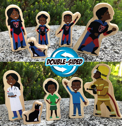 Yellow Door Superhero Wooden Characters