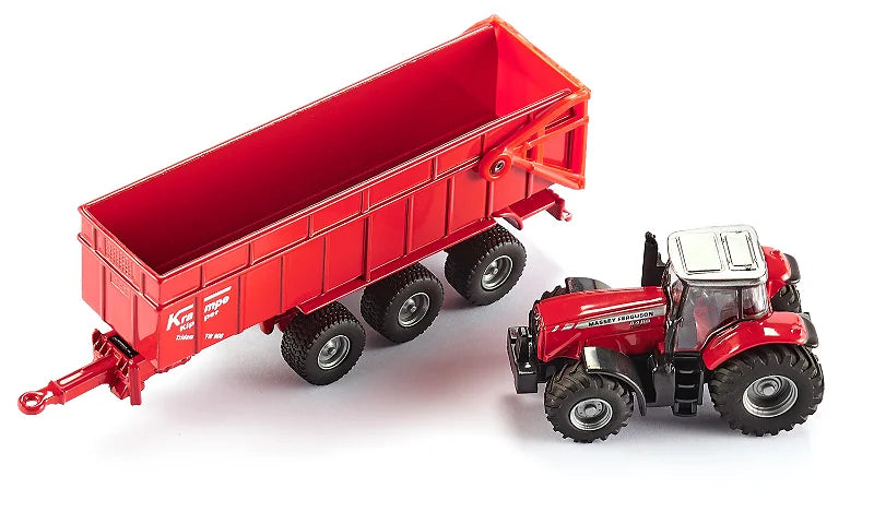 Siku 1:87 Massey Ferguson Tractor W/Krampe Trailer
