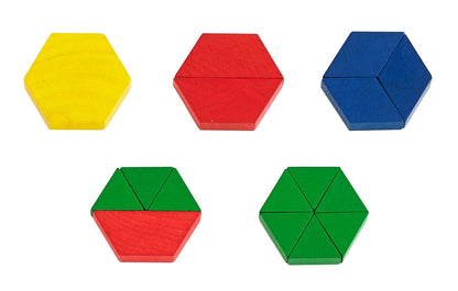 EDX Education Fun Play Wooden Pattern Blocks