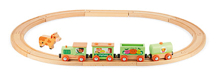 Janod Story Farm Train With Tracks