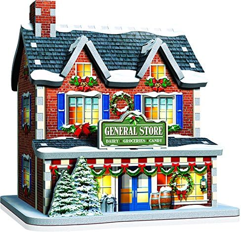 WREBBIT 3D Christmas Village Theme 3D Jigsaw Puzzle
