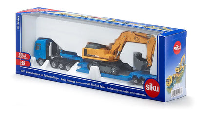 Siku 1:87 Flat-Bed Transporter W/Liebherr Excavator