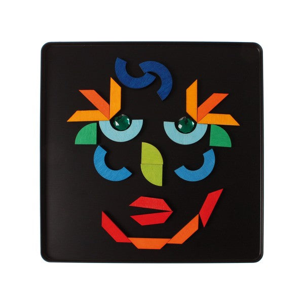 Grimms Magnet Puzzle Triangle, Square, Circle with Sparkling Parts