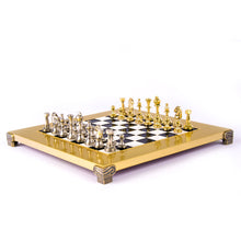 Manopoulos Classic Staunton Metal Chess Set with gold/silver chessmen and bronze-S32BLA