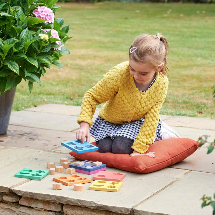 TickiT Rainbow Wooden Shape Stacker