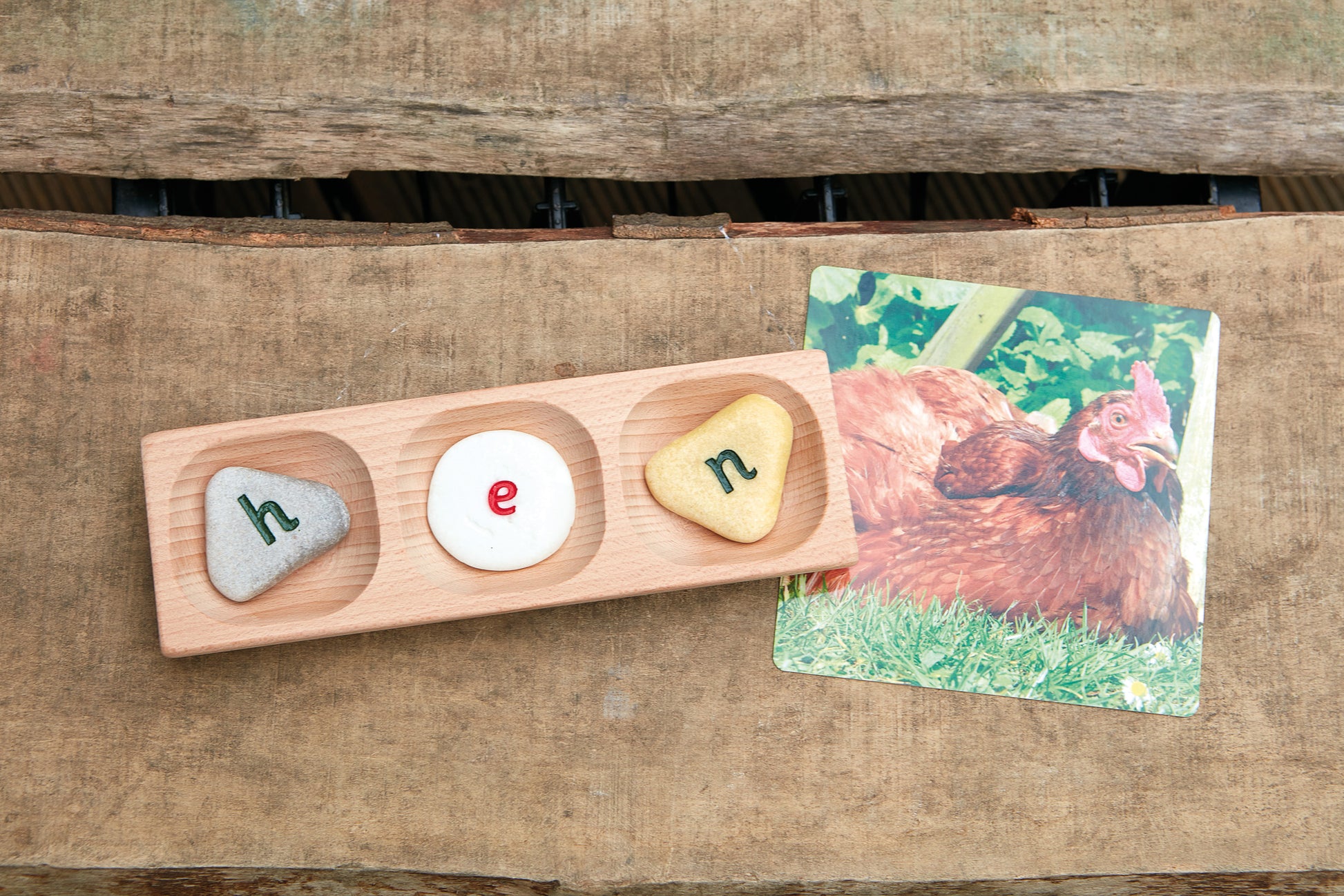 Yellow Door 3-Pebble Word-building Tray