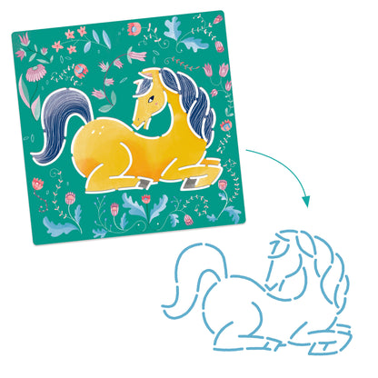 Djeco Stencils Horses