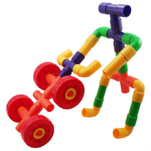 BigJigs Educational Pipetubes with Wheels 144pcs