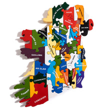 Alphabet Jigsaws Map of Ireland County Colours Jigsaw Puzzle (As Gaeilge)