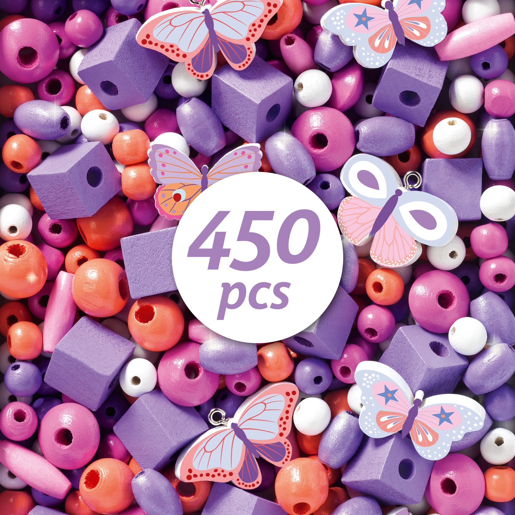 Djeco Wooden Beads, Buterflies