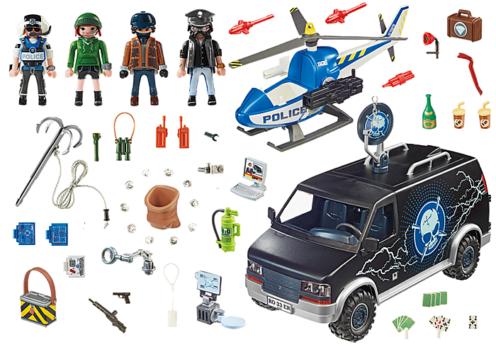 Playmobil 70575 City Action Police Helicopter Pursuit with Runaway Van