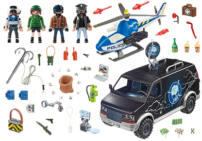 Playmobil 70575 City Action Police Helicopter Pursuit with Runaway Van