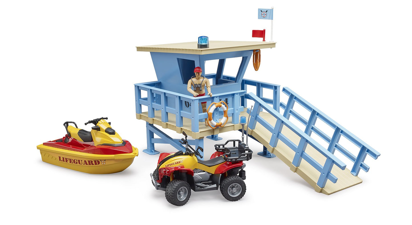 Bruder Life Guard Station W/Quad & Water Craft