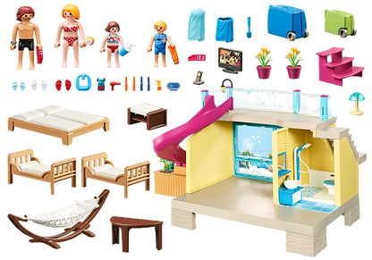 Playmobil 70435 Family Fun Beach Hotel Bungalow with Pool