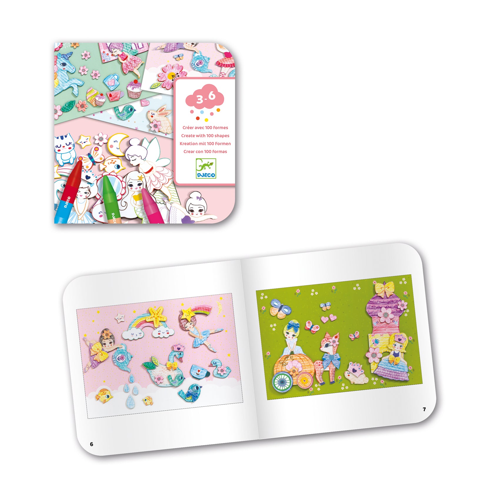 Djeco Create With Shapes A World To Create, Pink