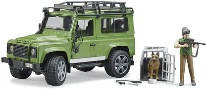 Bruder Land Rover Defender Station Wagon W/ Forester & Dog