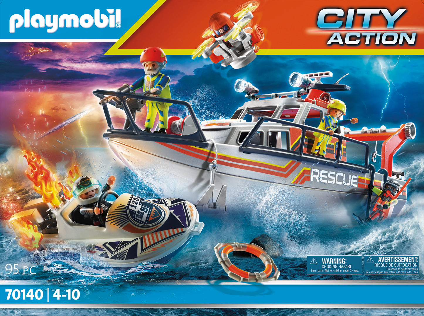 Playmobil 70140 City Action Sea Rescue Fire Rescue with Personal Watercraft