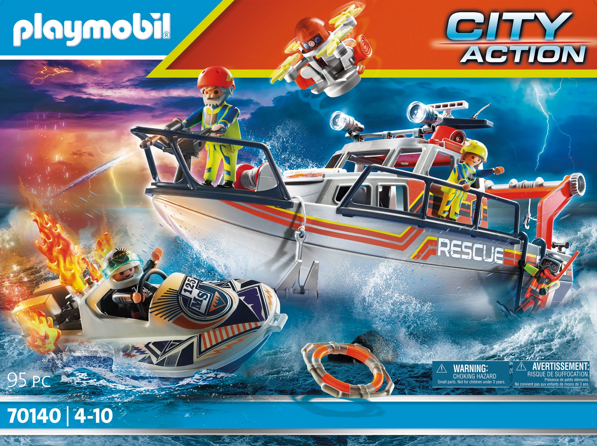 Playmobil 70140 City Action Sea Rescue Fire Rescue with Personal Watercraft