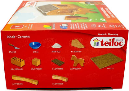 Teifoc Brick Construction Set Small Horse Stable