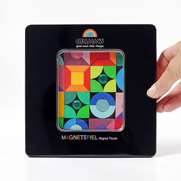 Grimms Magnet Puzzle Triangle, Square, Circle with Sparkling Parts
