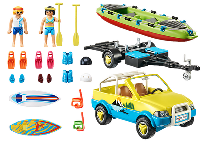 Playmobil 70436 Family Fun Beach Hotel Beach Car with Canoe