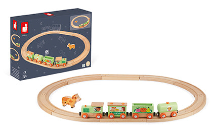 Janod Story Farm Train With Tracks