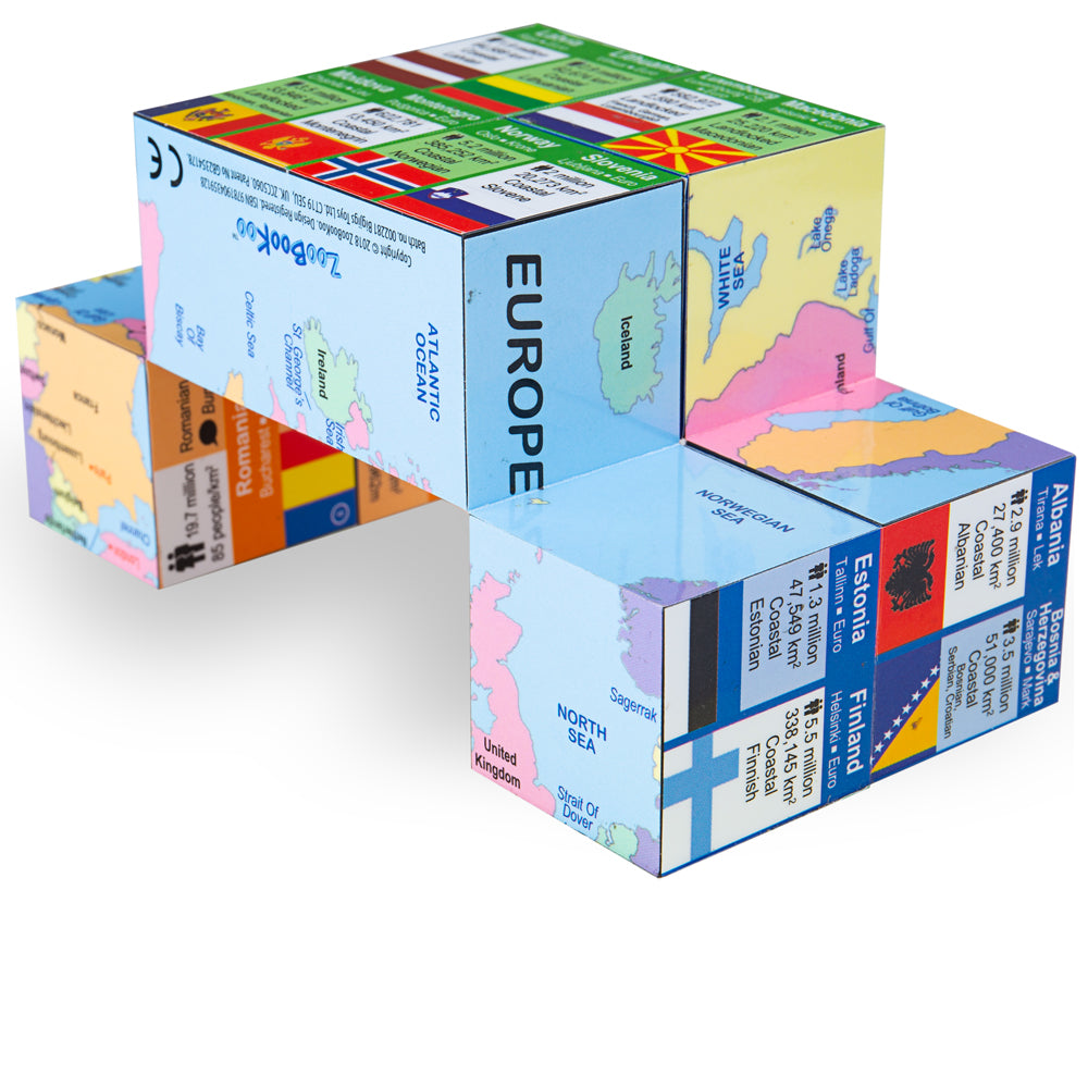 ZooBooKoo Europe Cube Book - Map, Flags & Facts
