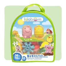 Lalaboom Zipper Bag Of Education Beads And 2 Farm Animal Beads