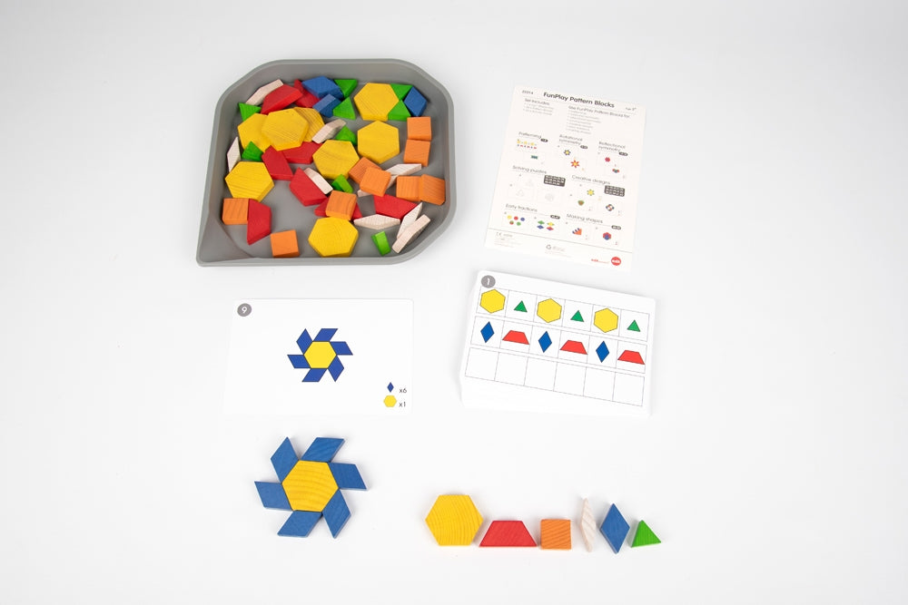 EDX Education Fun Play Wooden Pattern Blocks