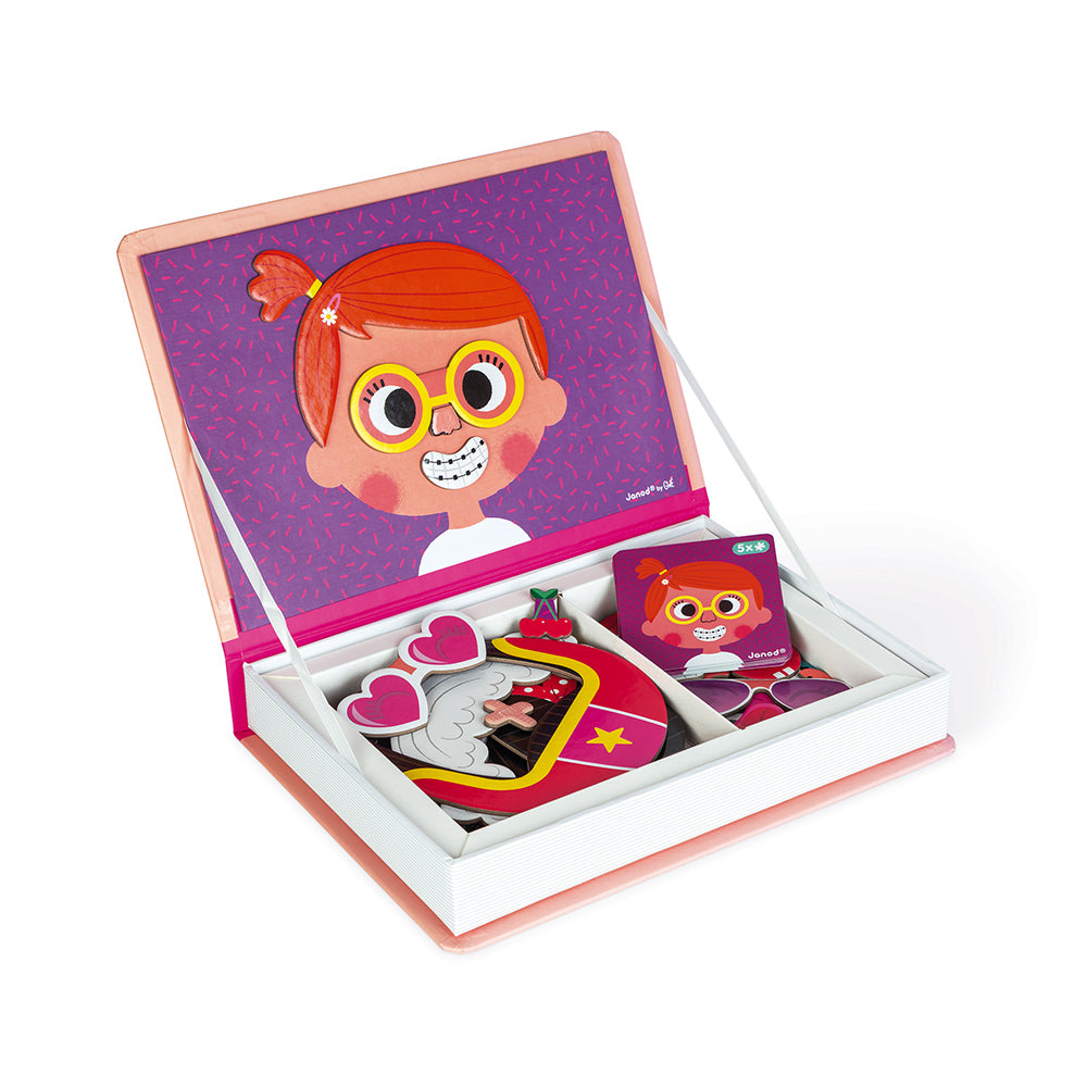 Janod Girl's Crazy Faces Magneti' Book