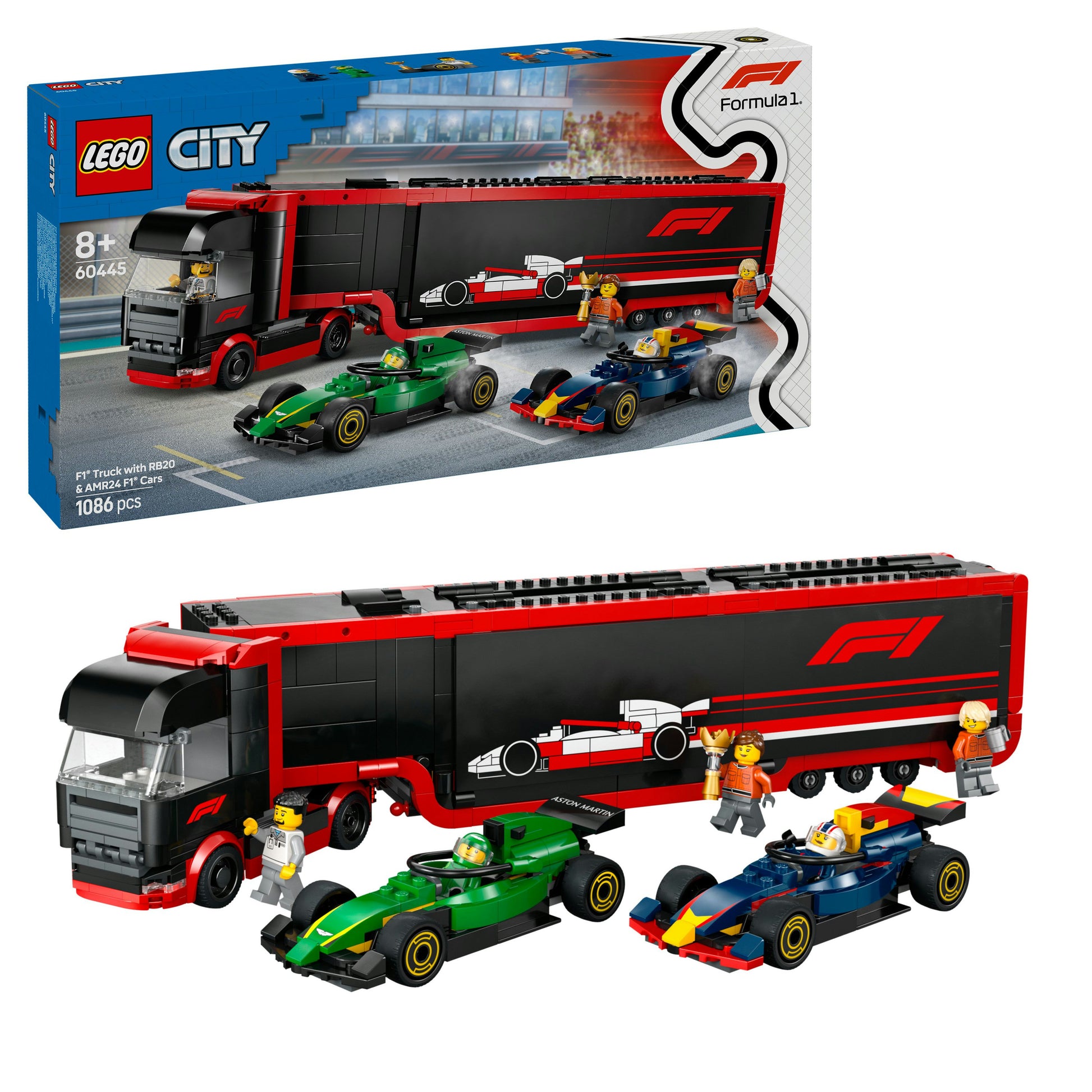 Lego City Formula 1 60445 F1® Truck with RB20 & AMR24 F1® Cars