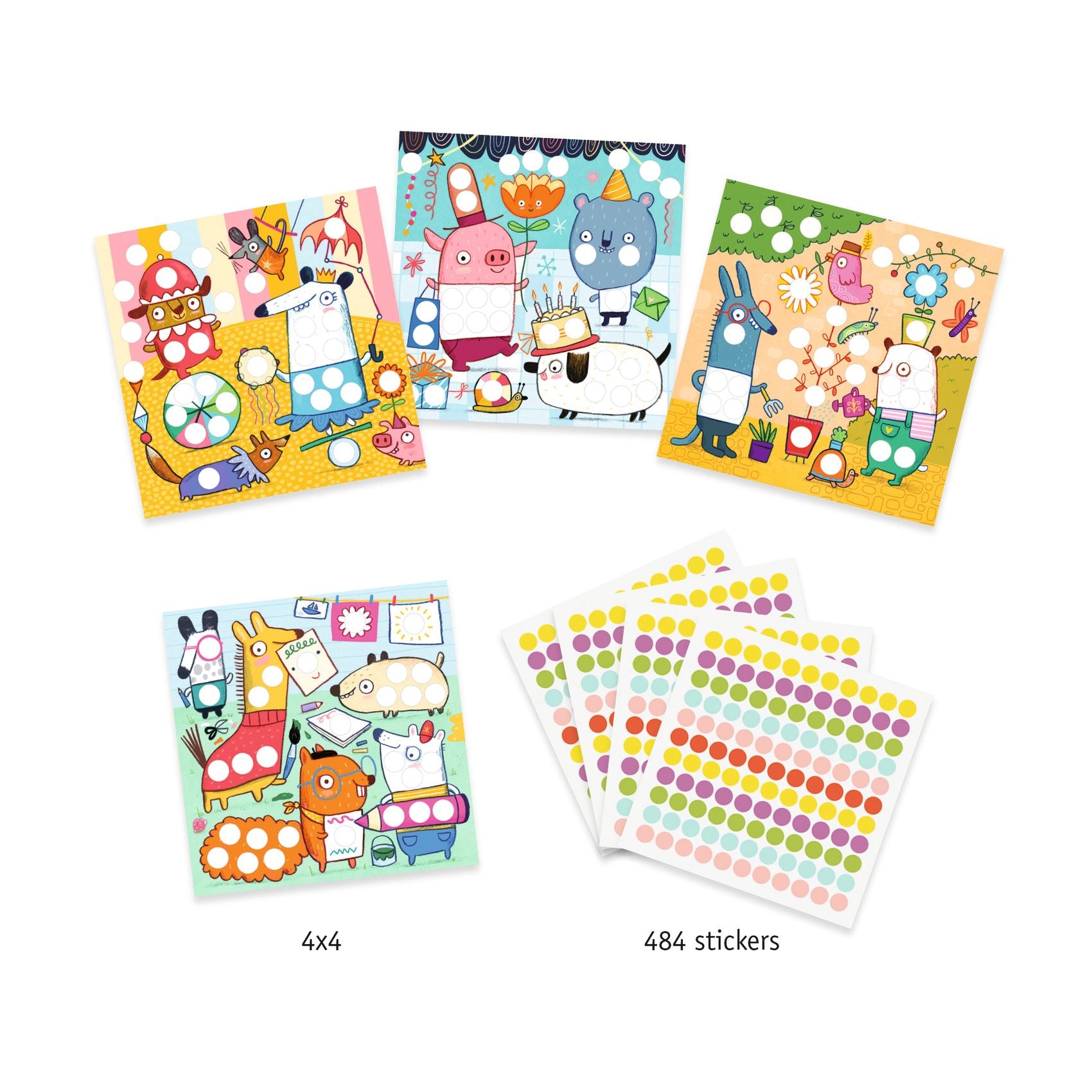Djeco With Coloured Dots Create With Stickers (F)