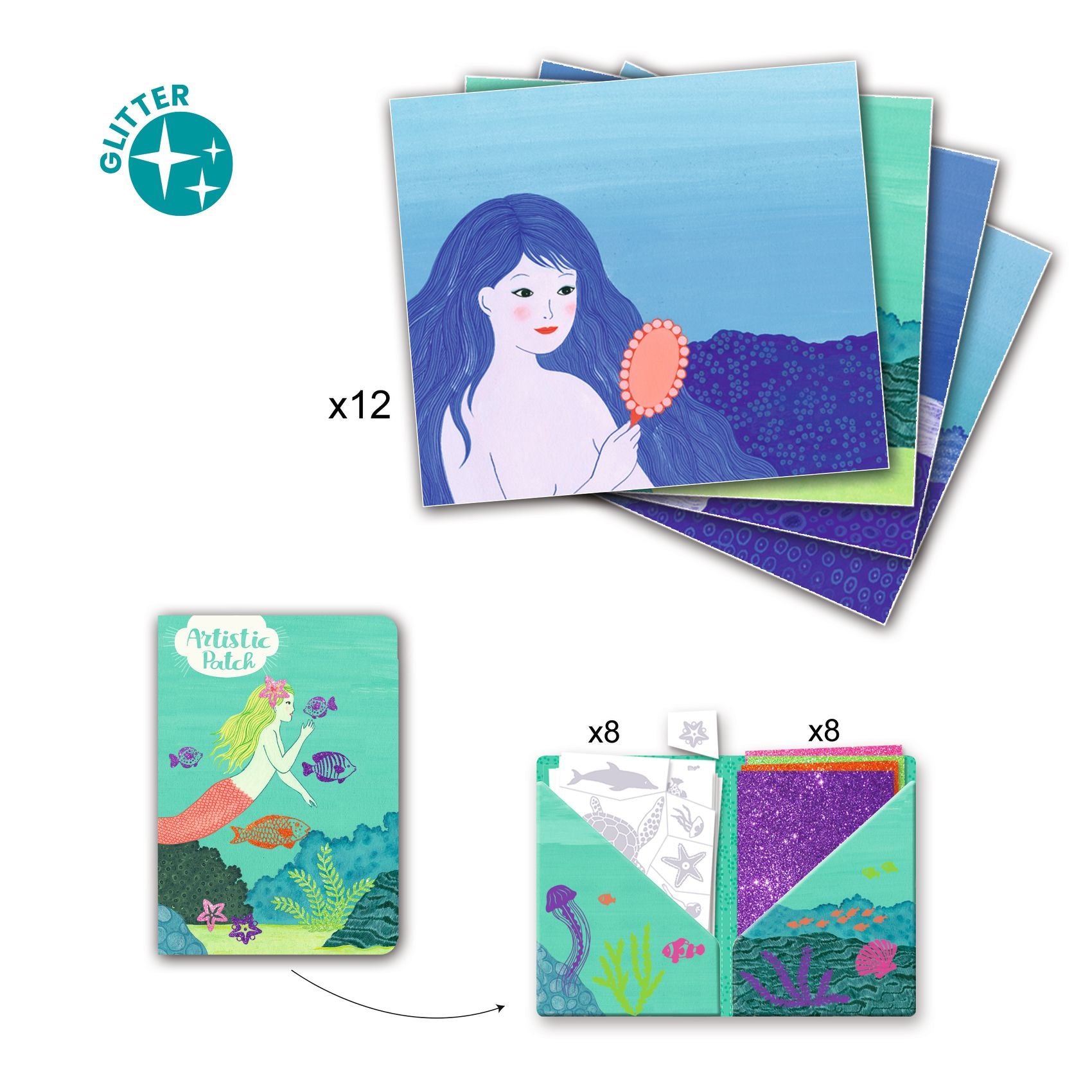 Djeco Artistic Patch Glitter - Ocean (F)