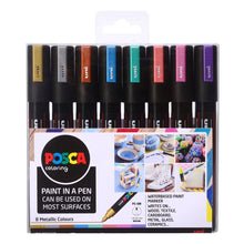 Posca Pc-5M Medium Bullet Tip Wlt 8 Metallic Colours