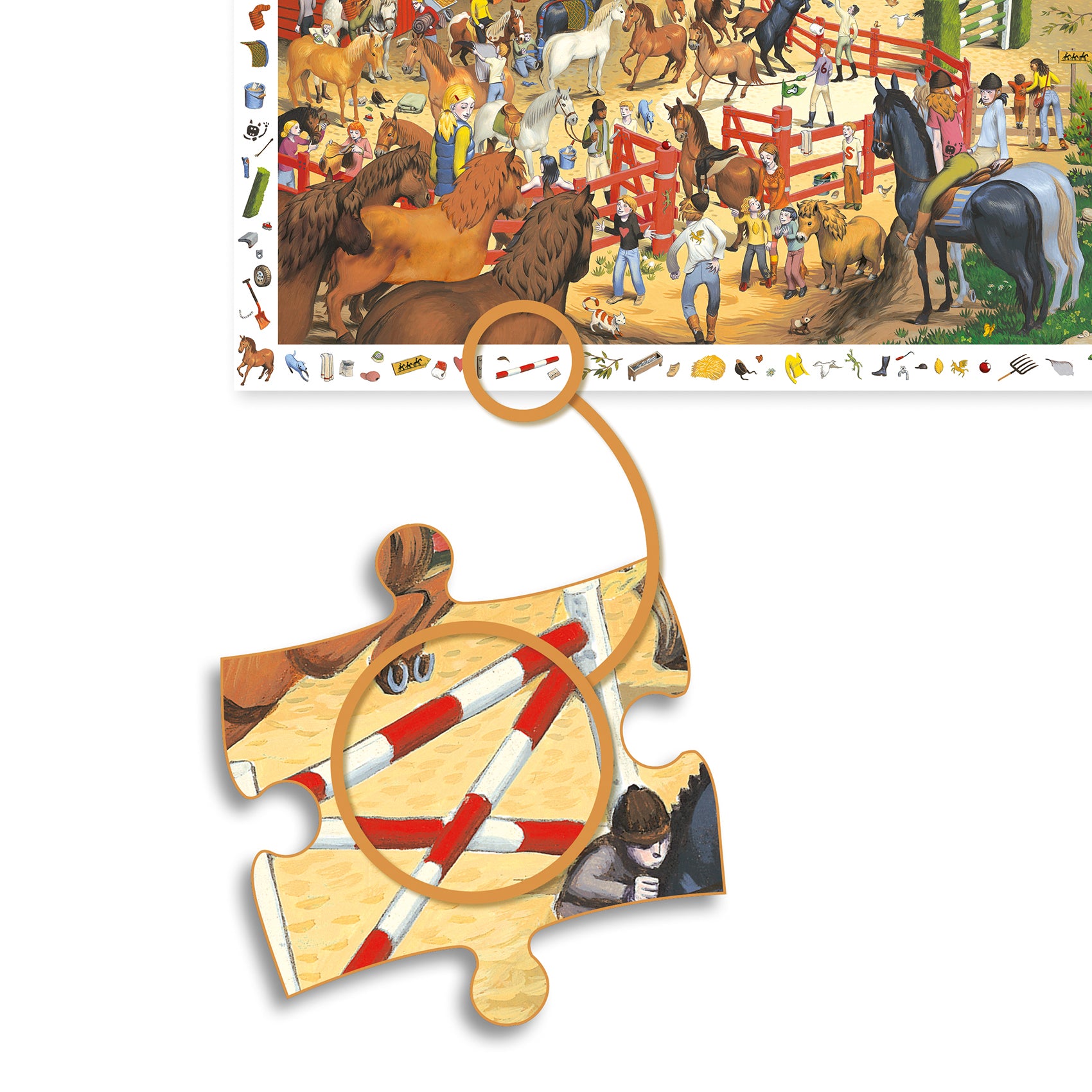Djeco Horse Riding 200 Pcs Observation Jigsaw Puzzle
