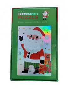 Crocodile Creek Holographic Puzzle Santa 50 Pc