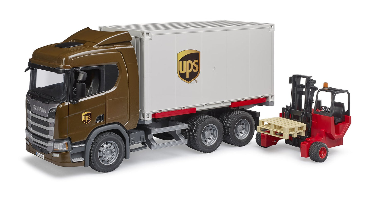 Bruder Scania Super 560R Ups Logistics Truck W/Forklift (3581)
