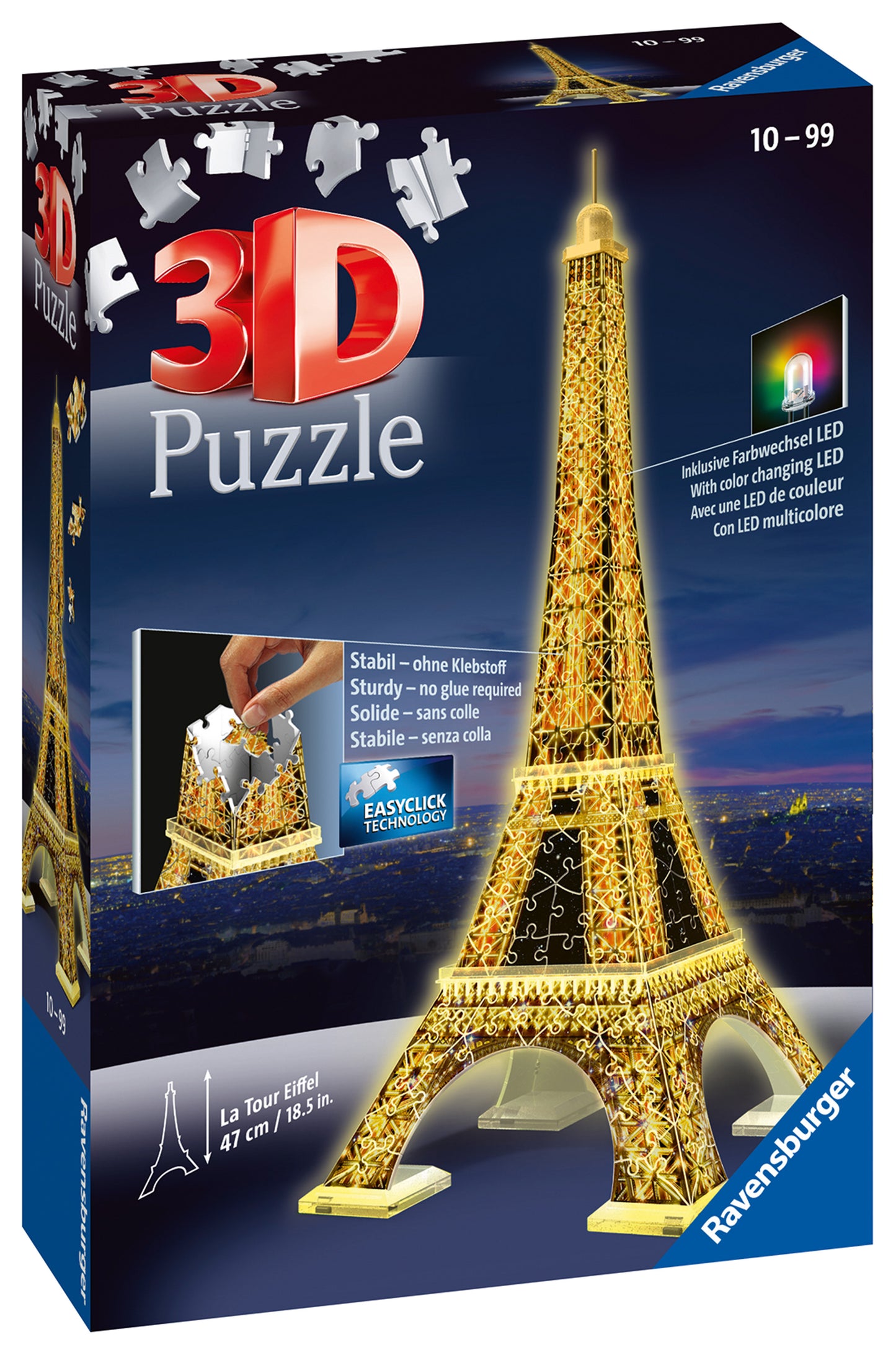 Ravensburger Eiffel Tower Night Edition 3D Puzzle , 216pc Jigsaw Puzzle