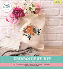 Simply Make Embroidery Tote Bag Kit- White