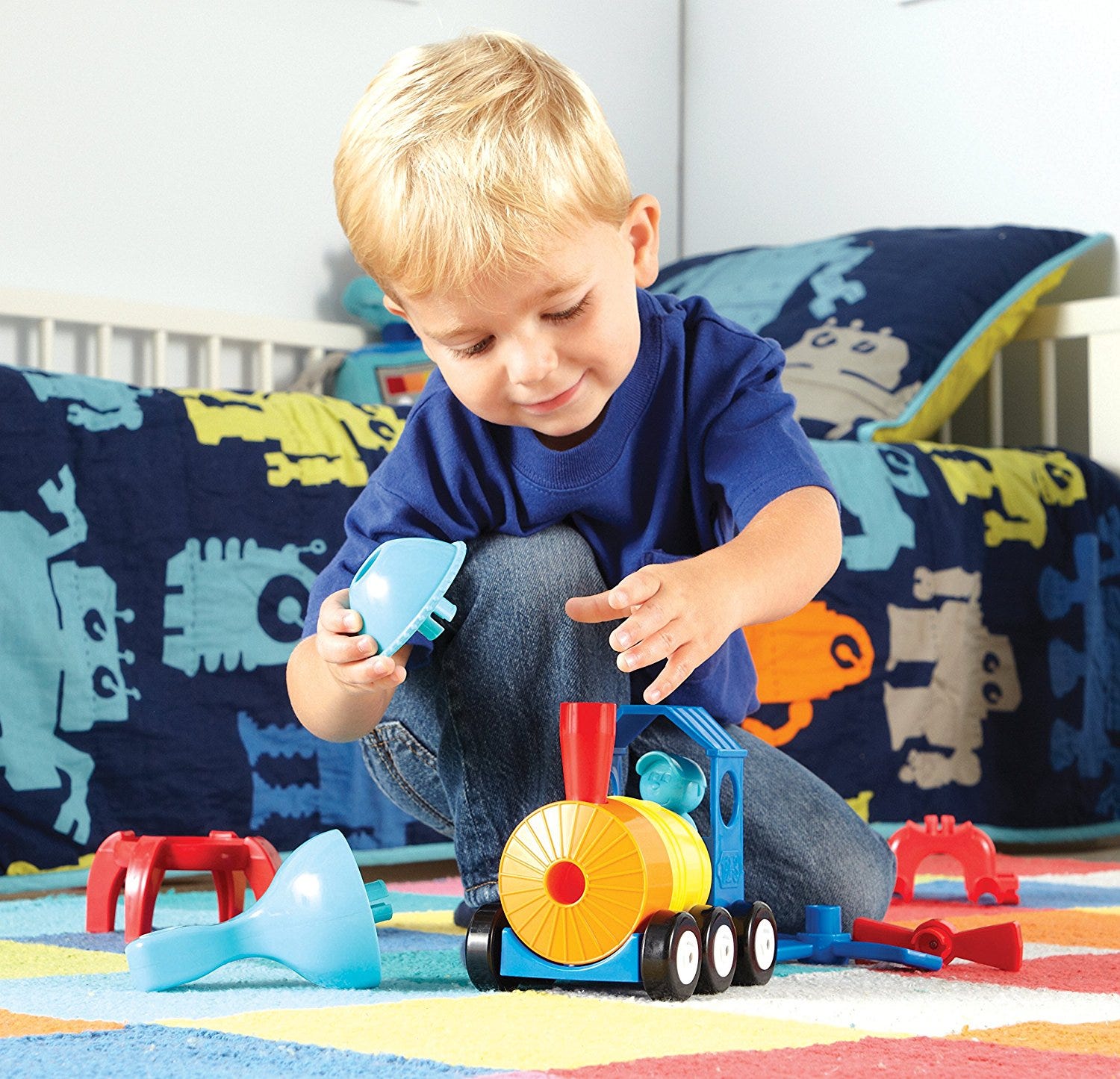 Learning Resources 1-2-3 Build It!™ Rocket-Train-Helicopter